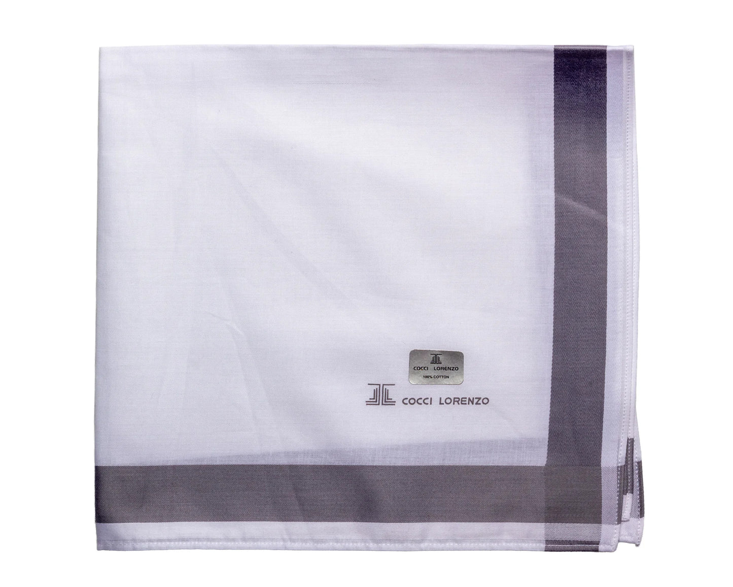 Luxury Cotton Handkerchief Set – White Elegance with Colour Borders