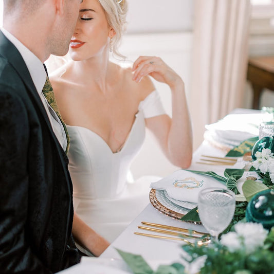 wedding handkerchief for bride & groom