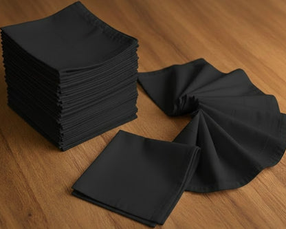 Plain black hankies 100% cotton 
