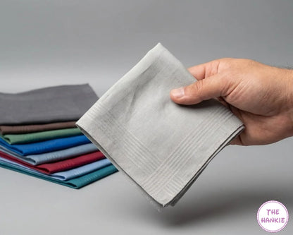 Premium Cotton Handkerchief for Men – Soft Plain Solid Hanky (Pack of 6)