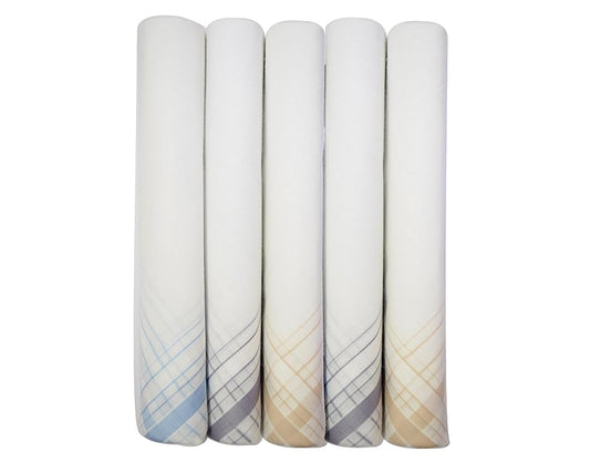 Assorted Cotton Handkerchiefs Pack of 5 Classic Plaid Designs