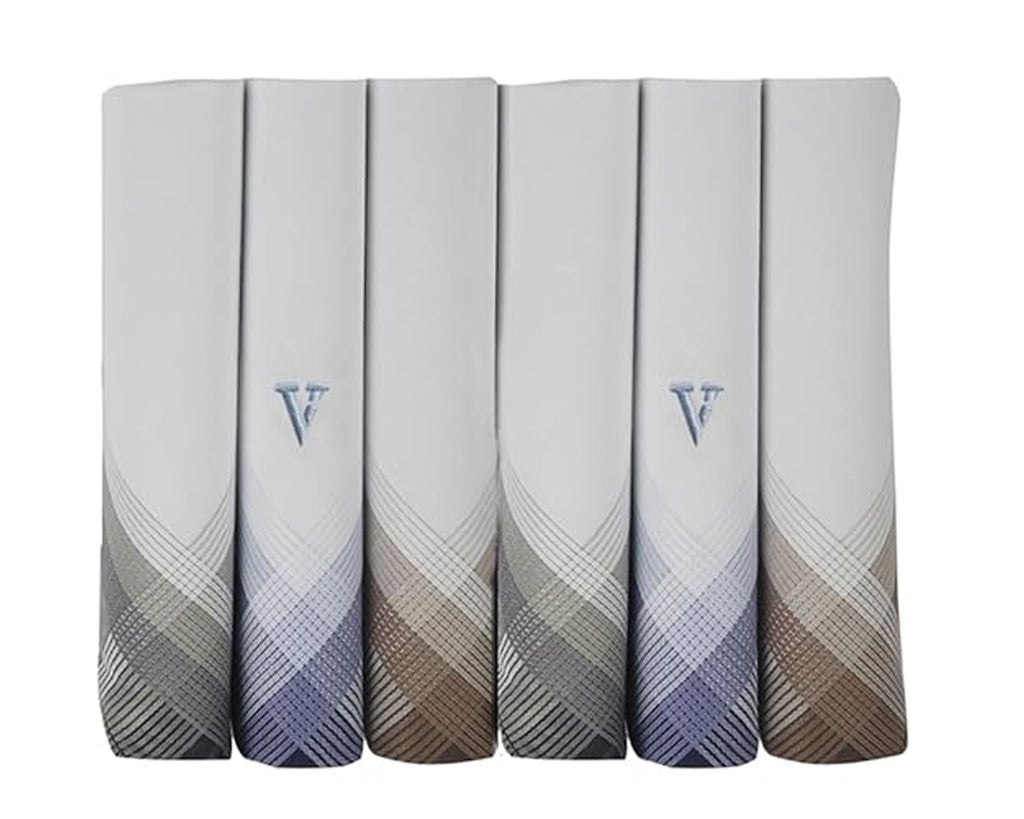 Stylish Men’s Cotton Handkerchief – Color Edge Pack of 6