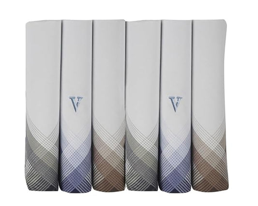 Stylish Men’s Cotton Handkerchief – Color Edge Pack of 6