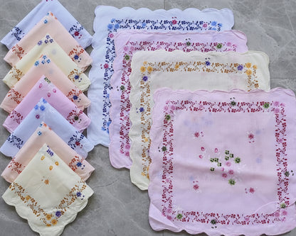 Timeless Women’s Floral Women’s Cotton Bulk Hankies in Soft Pastel Shades