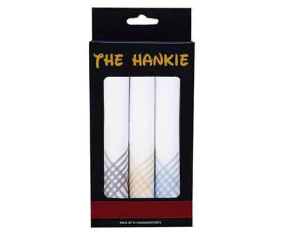 Elegant Gentlemen’s 100% Cotton Assorted Handkerchief - Pack of 3