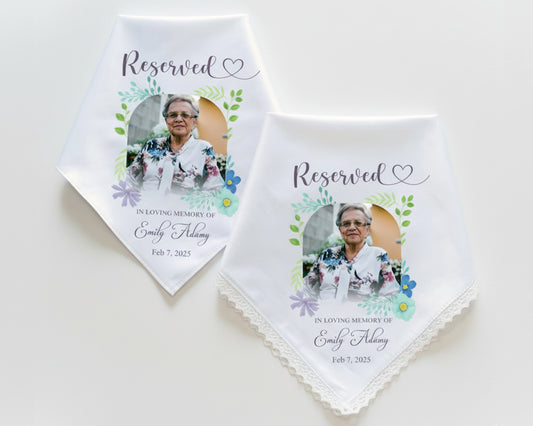 Personalized Memorial Satin Handkerchief with Photo – Funeral Remembrance Keepsake