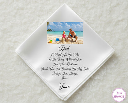 Personalized Satin Photo Hankie – Gift for Dad