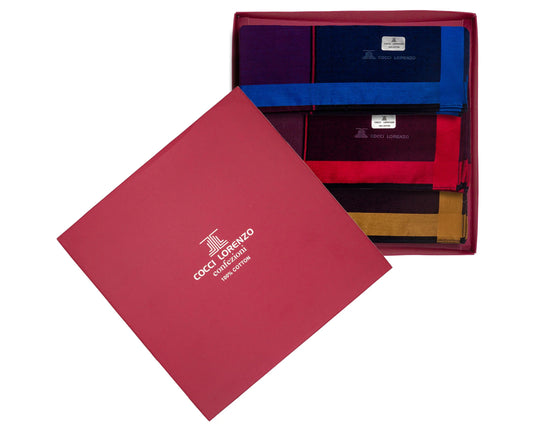 Men’s Classic Dark Handkerchief Set – Bold Border Edition Pack of 12