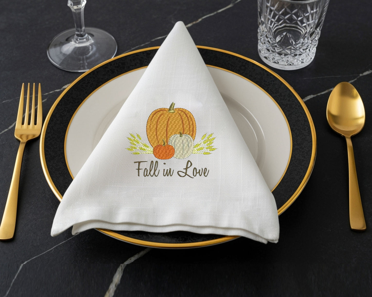 Custom Embroidered Thanksgiving Handkerchief – Perfect for Your Dining Table