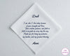 Custom Cotton Embroidery Memorial Handkerchief for Dad