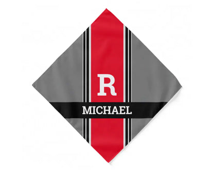 Bold Stripe Custom Initial & Name Bandana – Style Accessory