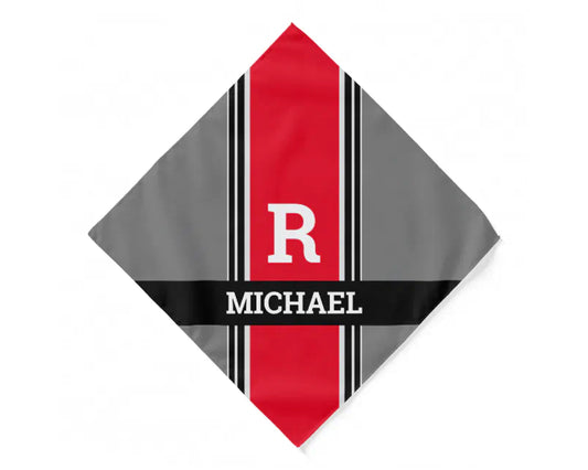 Bold Stripe Custom Initial & Name Bandana – Style Accessory