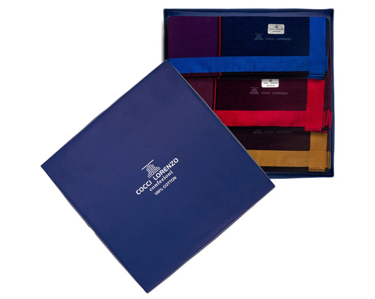 Dark Shades Men’s Handkerchief – Colour Border Pack of 6