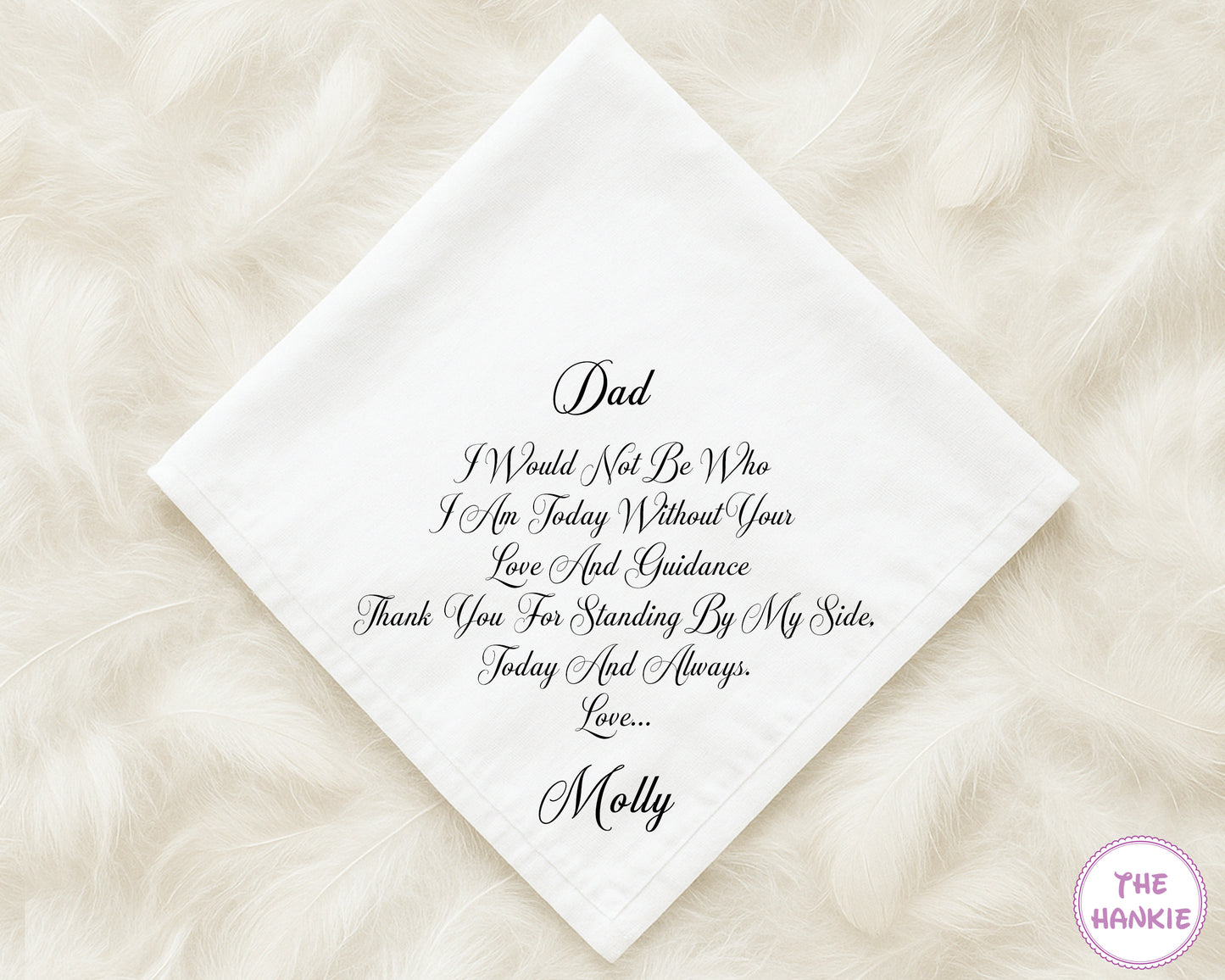 Dad Wedding Handkerchief – Personalized Cotton Gift
