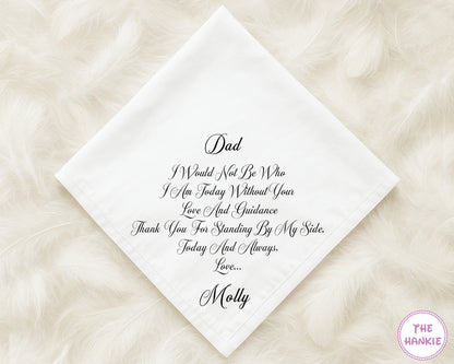 Dad Wedding Handkerchief – Personalized Cotton Gift