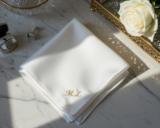 Personalized Embroidered Initials Handkerchief – Perfect Wedding Keepsake