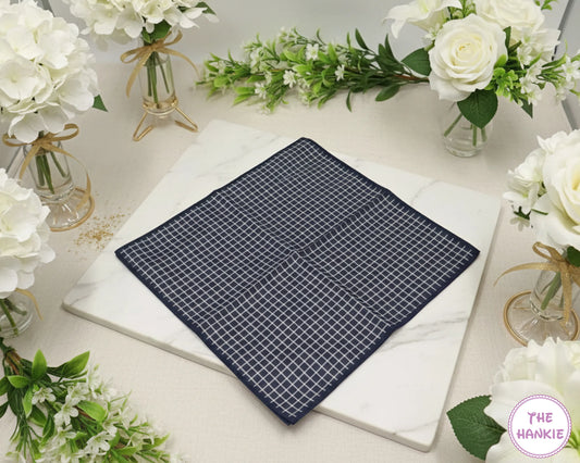 Men’s Soft Cotton Grid Check Pocket Hankie