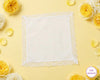 Classic White Cotton Handkerchief for Women with Lace Edge