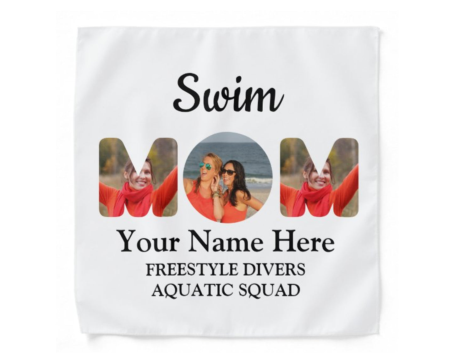 Personalized Own Favourite Sports Mom Photo Swim Handkerchief