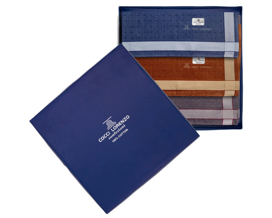 Signature Style Men’s Handkerchief – Elegant Neutral Border Pack of 6