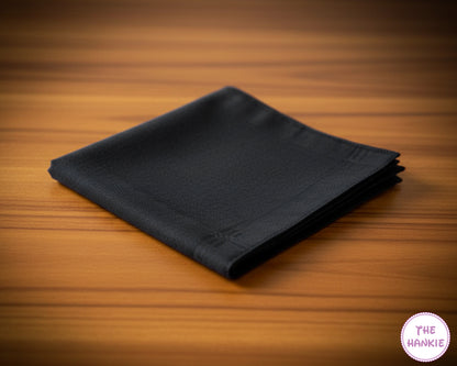 Premium Black Cotton Handkerchief for Men