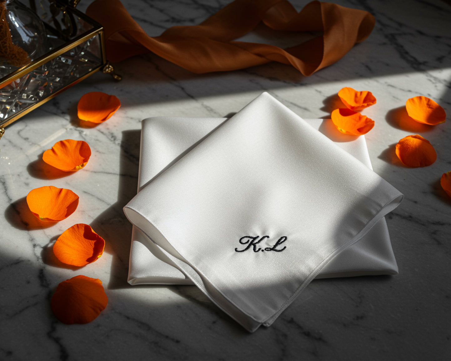 Personalized Embroidered Initials Handkerchief – Perfect Wedding Keepsake