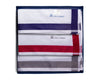 Luxury Cotton Handkerchief Set – White Elegance with Colour Borders