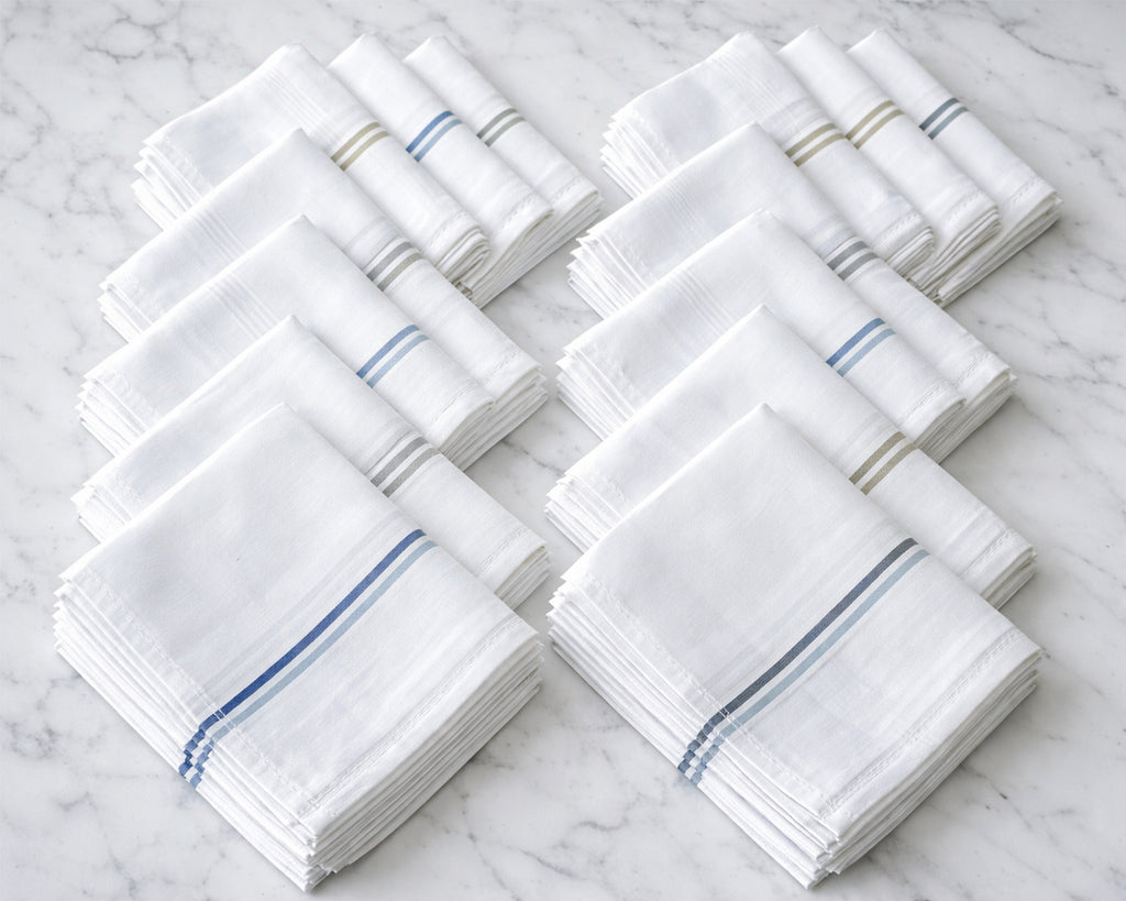 Everyday Men’s Classic 100% Cotton White Bulk Handkerchiefs