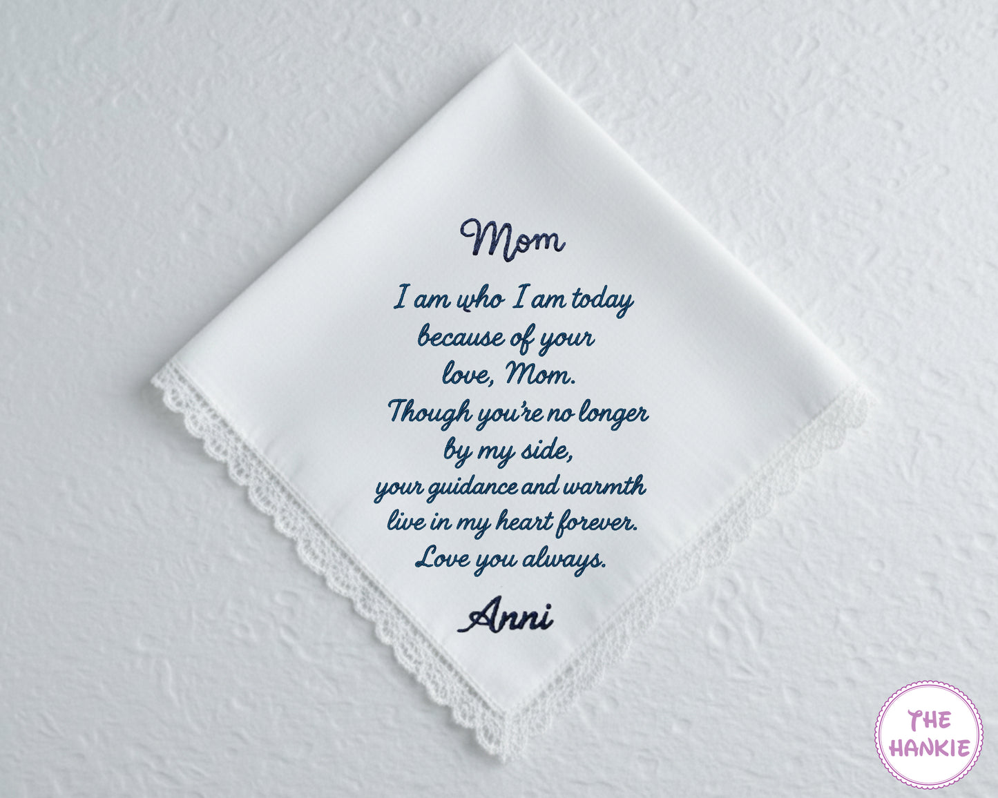 Embroidered Mom Wedding Cotton Handkerchief – Bride’s Gift