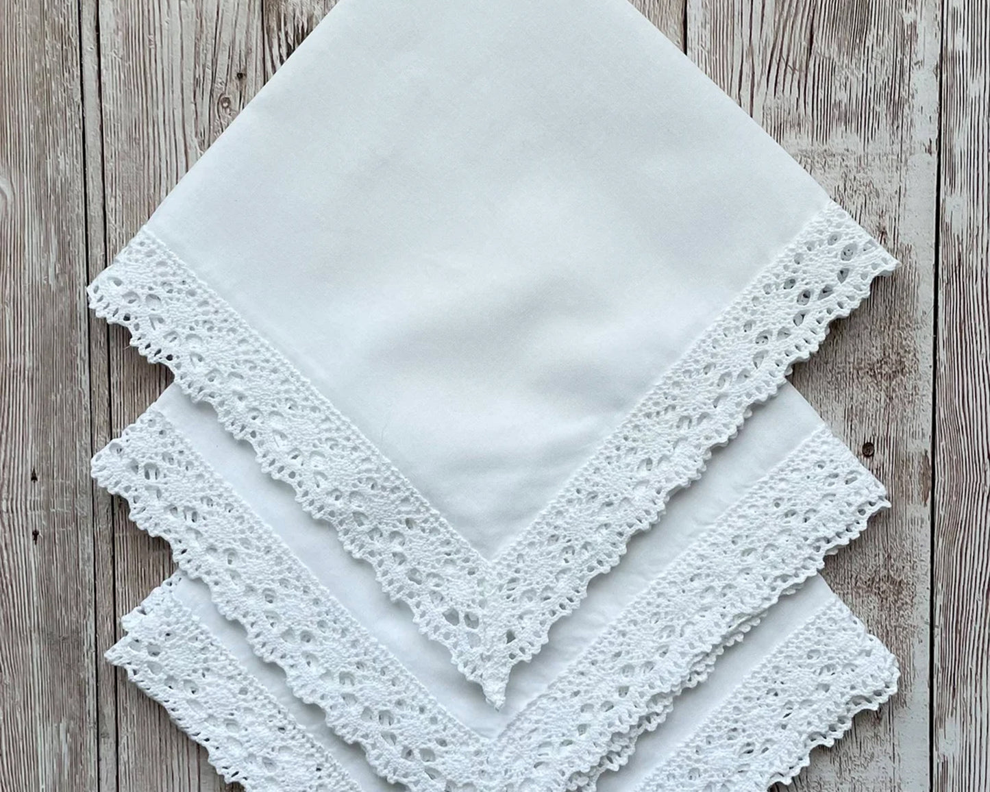 Women Lace Plain Handkerchief - Set of 5