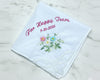 Custom Embroidered Wedding Handkerchief – Mother of Groom Lace Keepsake