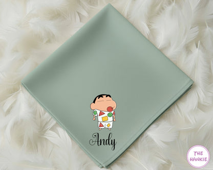 Personalized Name Shinchan Cartoon Kids Handkerchief