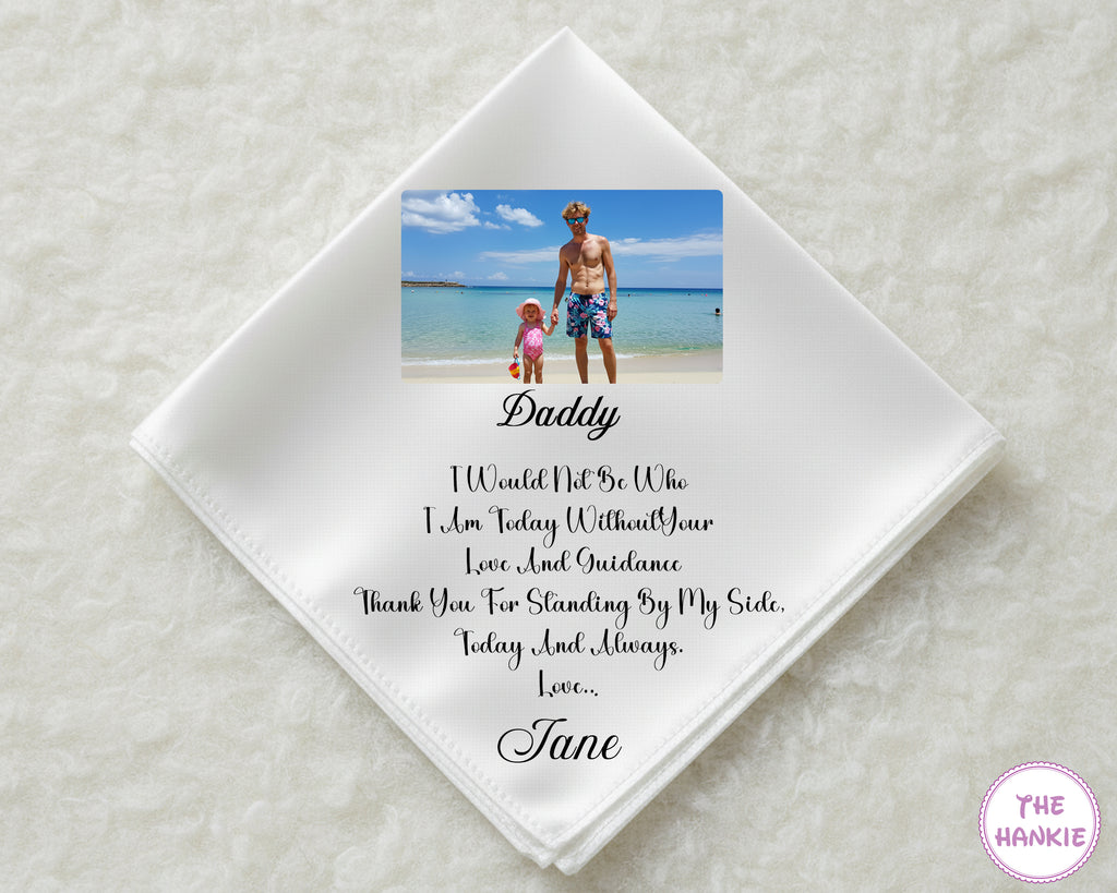 Personalized Satin Photo Hankie – Gift for Dad