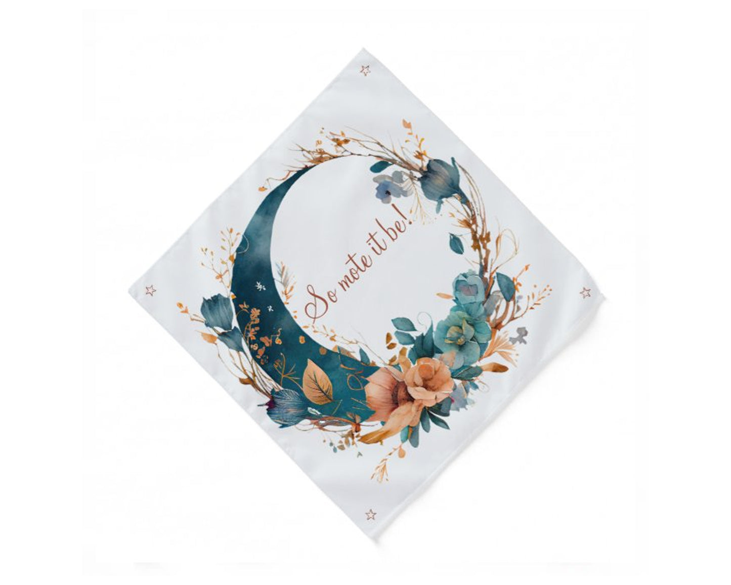 Personalized Floral Moon Design Handkerchief