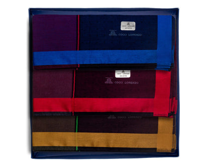 Dark Shades Men’s Handkerchief – Colour Border Pack of 6