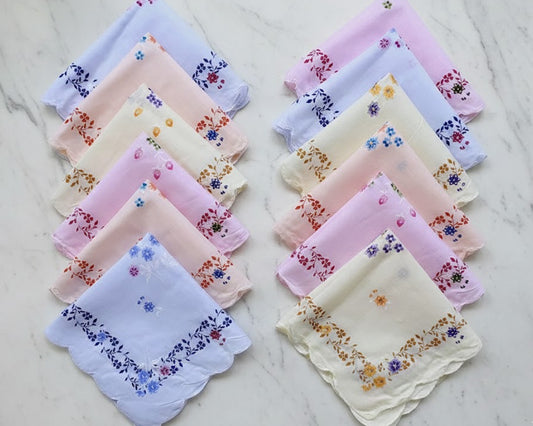 Timeless Women’s Floral Women’s Cotton Bulk Hankies in Soft Pastel Shades