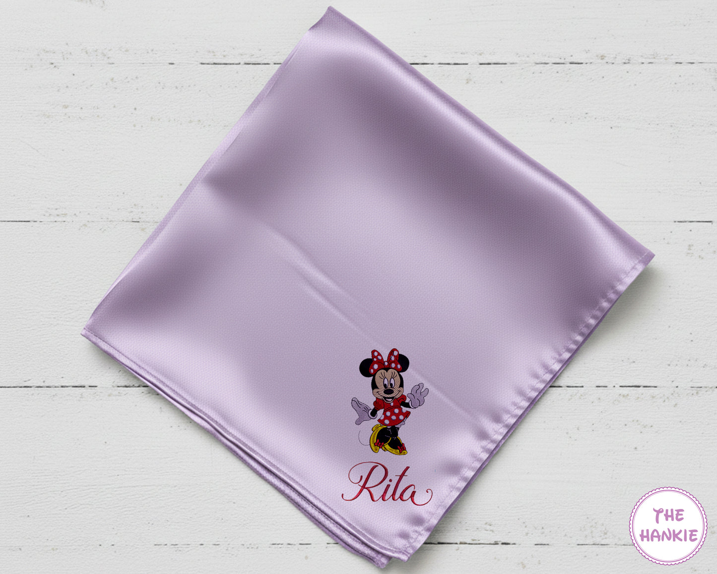 Kids Cartoon Minnie Satin Embroidery Handkerchief