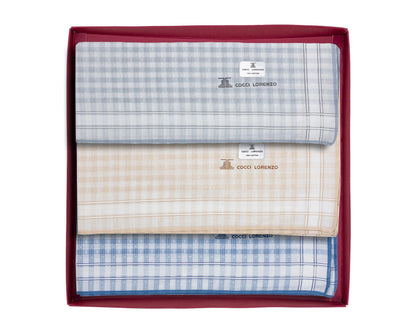 Men’s Pastel Cotton Chequered Handkerchief Set – Pack of 12