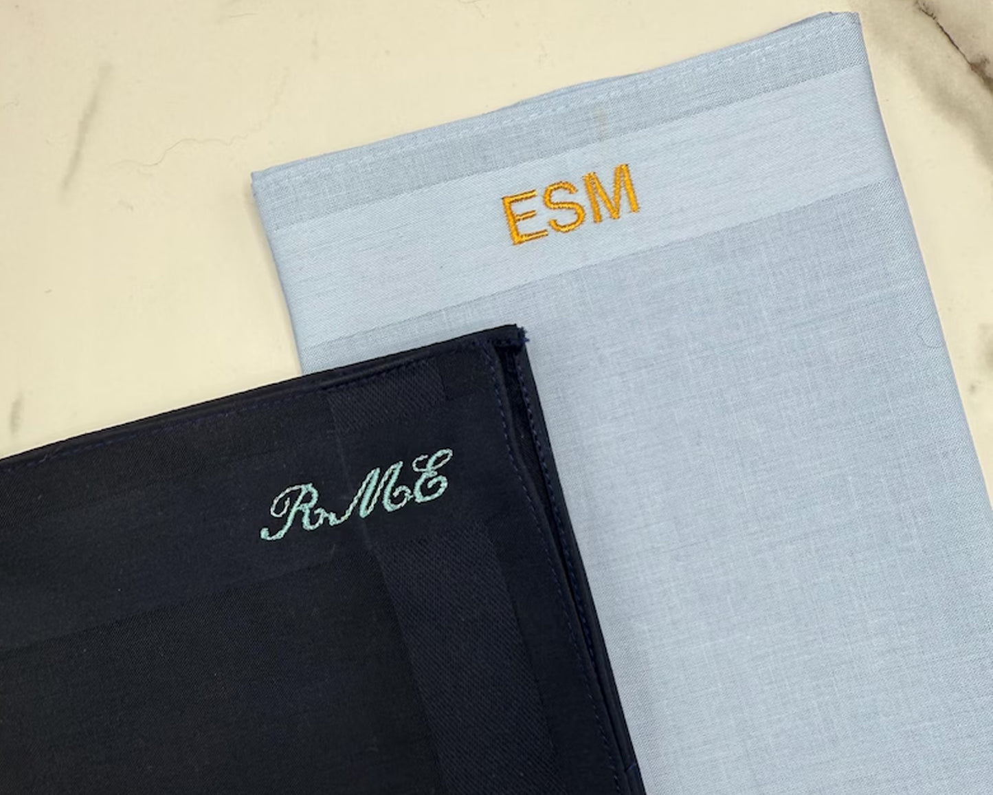 Custom Men’s Cotton Initial Embroidery Handkerchief - Pack of 5