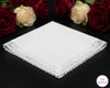 Elegant Bridal Handkerchief – White Cotton Hanky with Lace Border