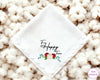 Custom Romantic Floral Scalloped Edge Happy Tears Wedding Handkerchief