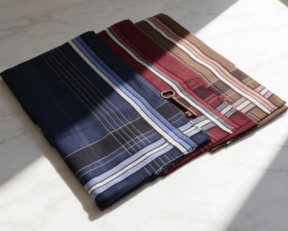 Men’s Cotton Handkerchiefs Set of 3 – Classic Plaid Pocket Hankies for Everyday Use