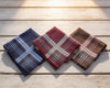 Premium Men’s Cotton Handkerchiefs Set of 3 – Luxury Plaid Hankies