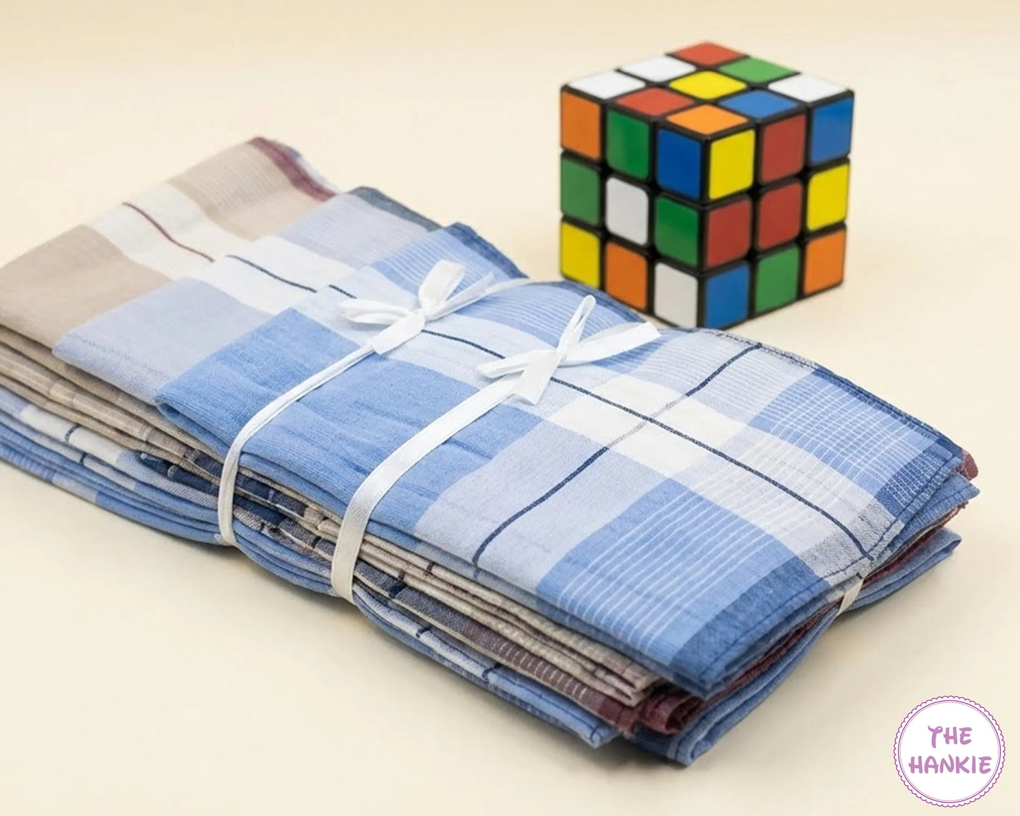 Luxury Soft Cotton Handkerchief Set for Men – Elegant Plaid Style