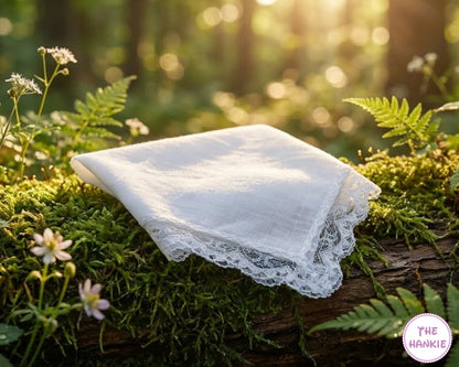 Premium Cotton Lace Border Handkerchief for Women – Soft & Elegant