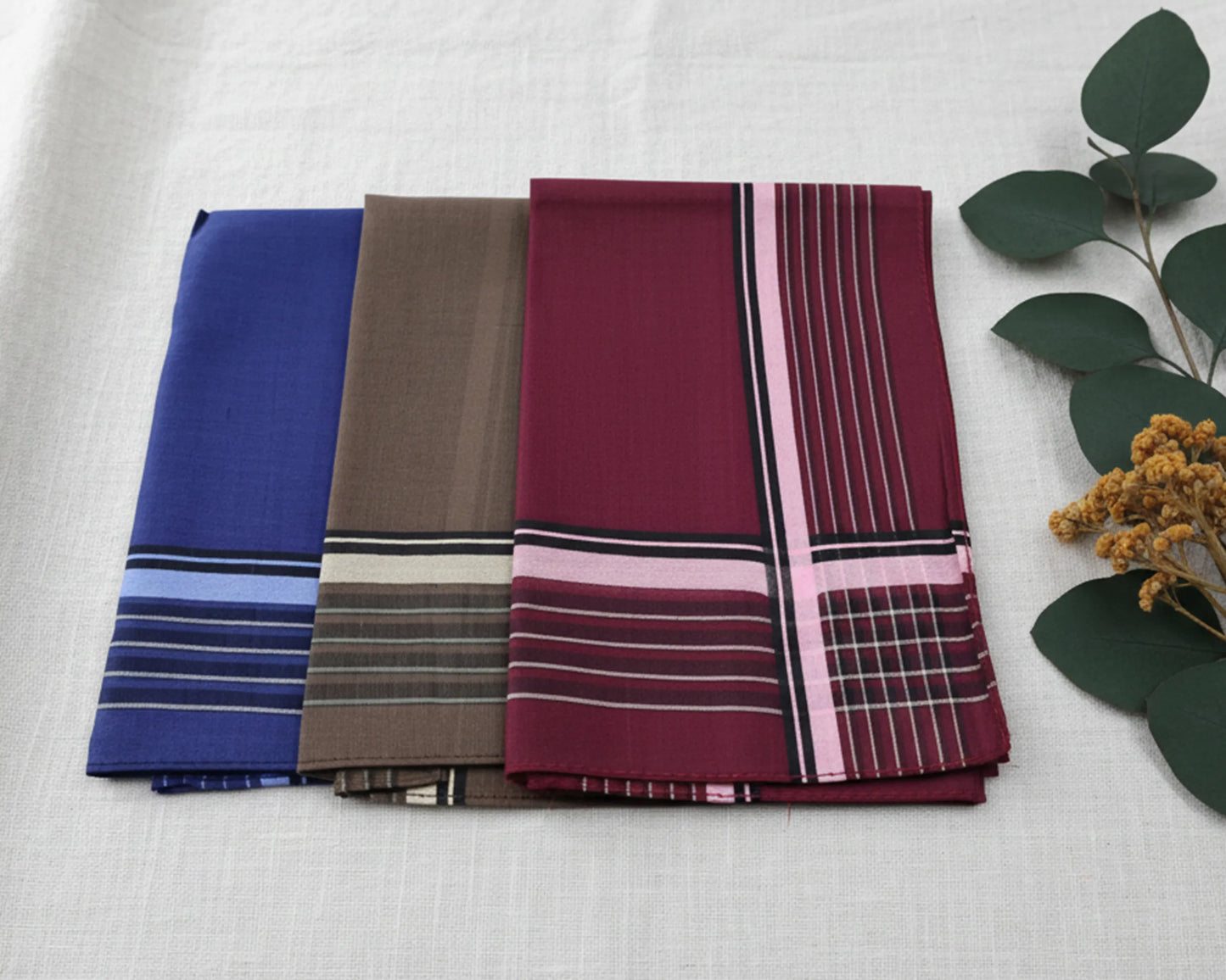 Cotton Plaid Handkerchiefs for Men – Plaid Hankies Set of 3