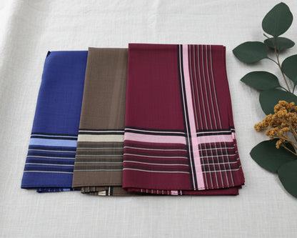 Cotton Plaid Handkerchiefs for Men – Plaid Hankies Set of 3