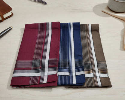 Classic Plaid Cotton Hankies for Men – Plaid Handkerchief Set (3 Pack)