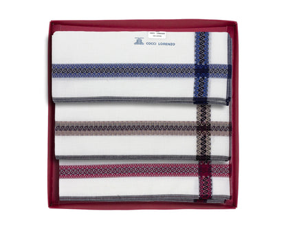 100% Cotton Men’s Premium Collection Handkerchief - Colour Borders