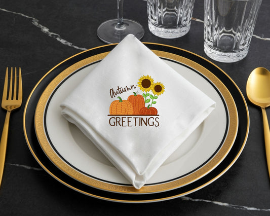 Custom Embroidered Thanksgiving Handkerchief – Perfect for Your Dining Table